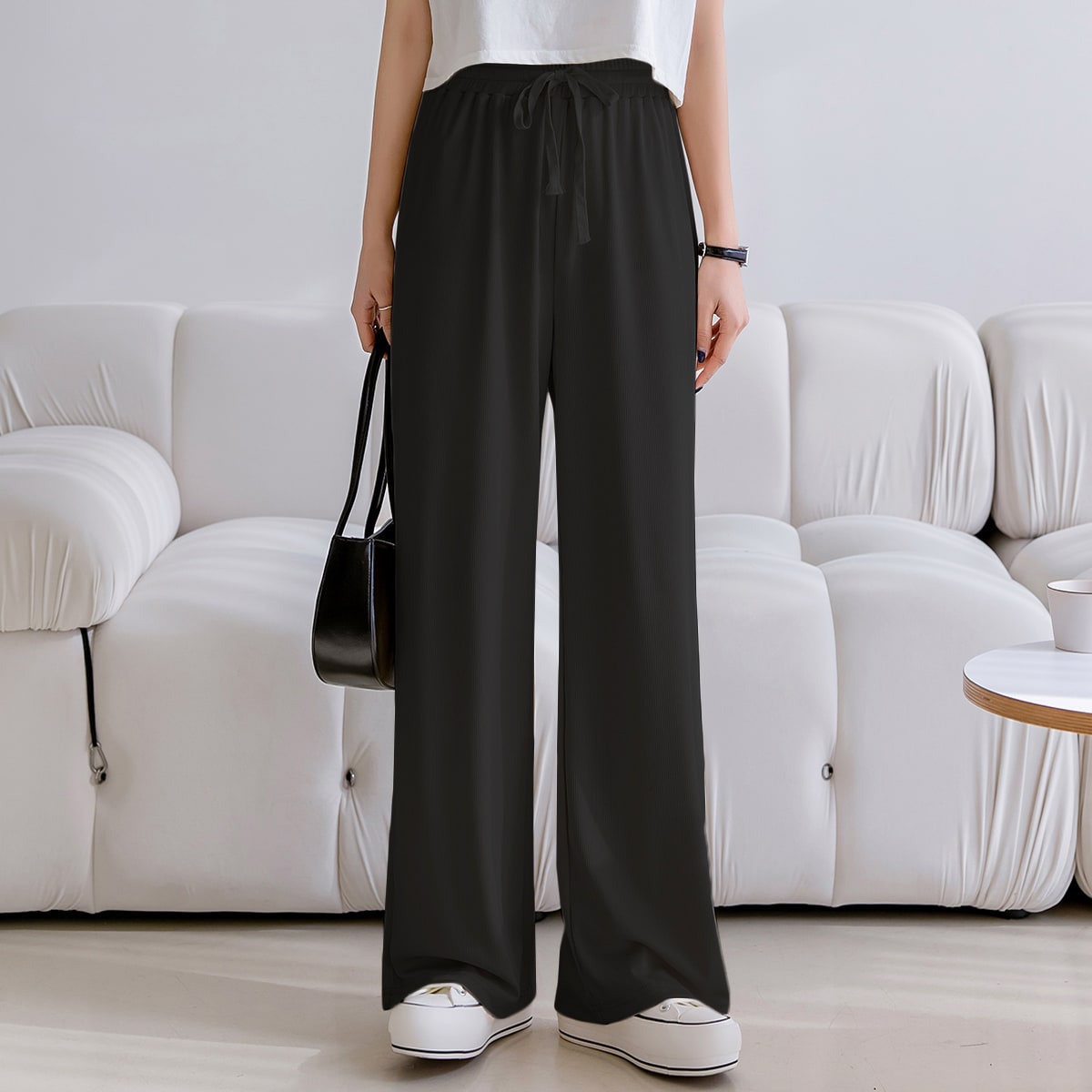 Ecommerce Facebook ad example 48: DAZY Drawstring Waist Solid Pants Fall