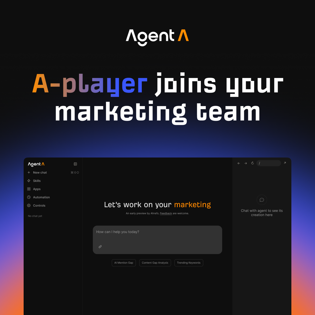 Software Facebook ad example 34: Sign up to start using Agent A