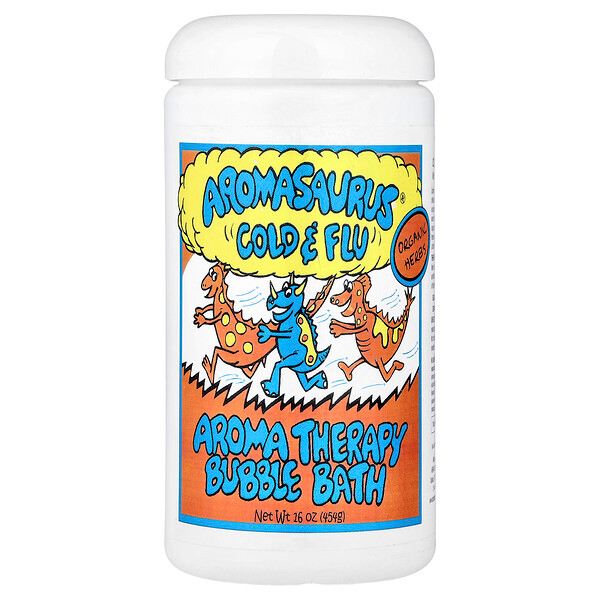 Ecommerce Facebook ad example 9: Abra Therapeutics, Aromasaurus® Cold & Flu, Aroma Therapy Bubble Bath For Children, 16 oz (454 g)