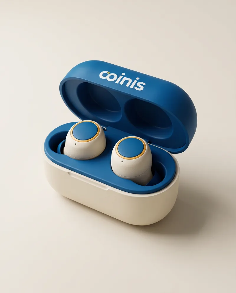 Studio shot of wireless earbuds in a charging case on a clean background