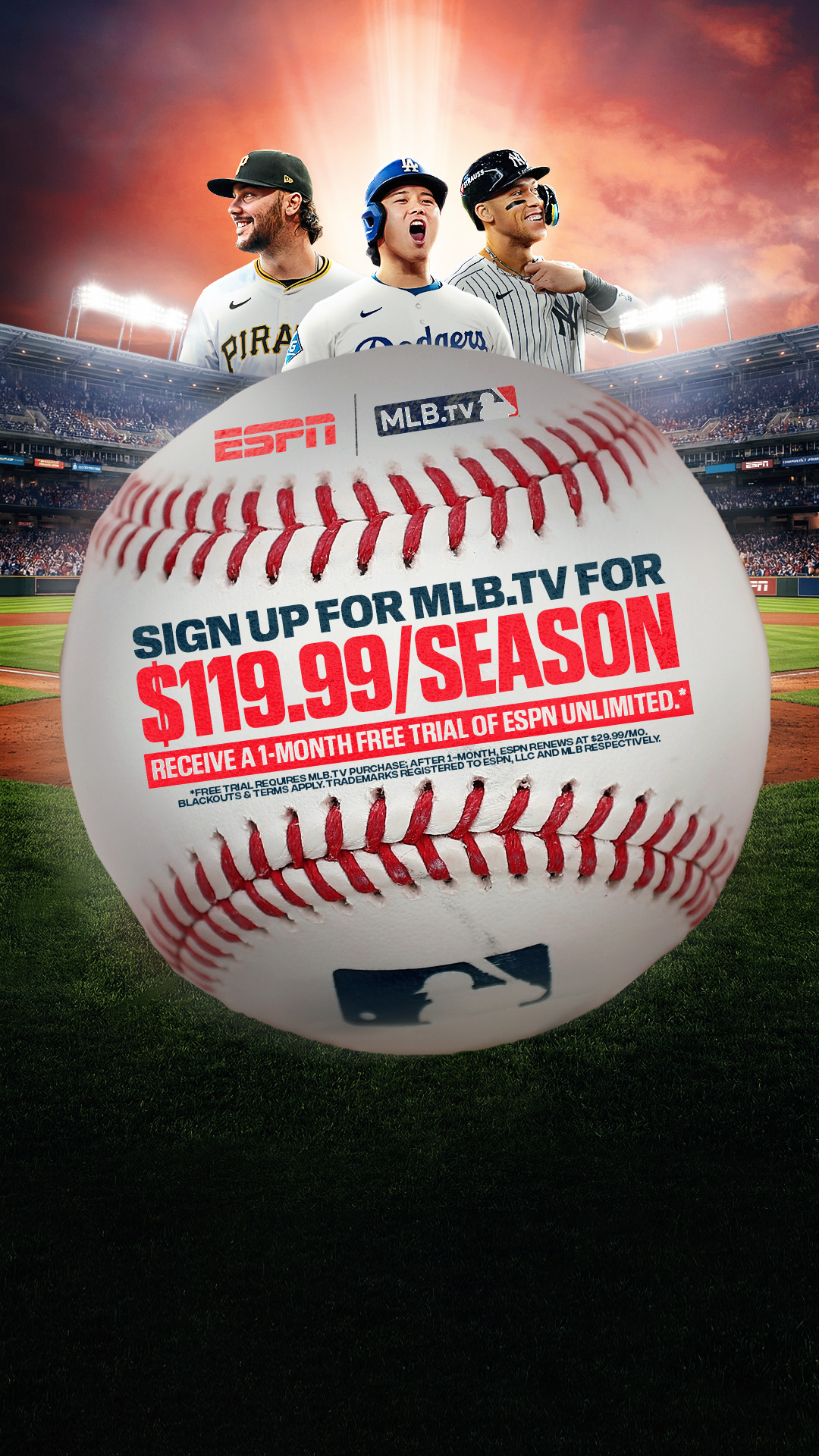 Entertainment Facebook ad example 24: MLB.TV on ESPN App