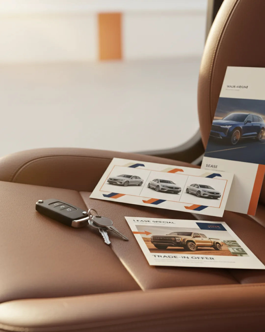 Three Coinis-generated automotive ads on a car seat