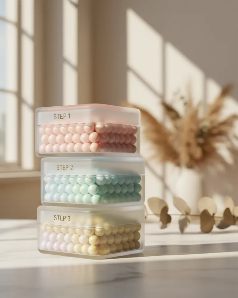 Beauty ad creative example 2: Your 3-step glass skin routine.