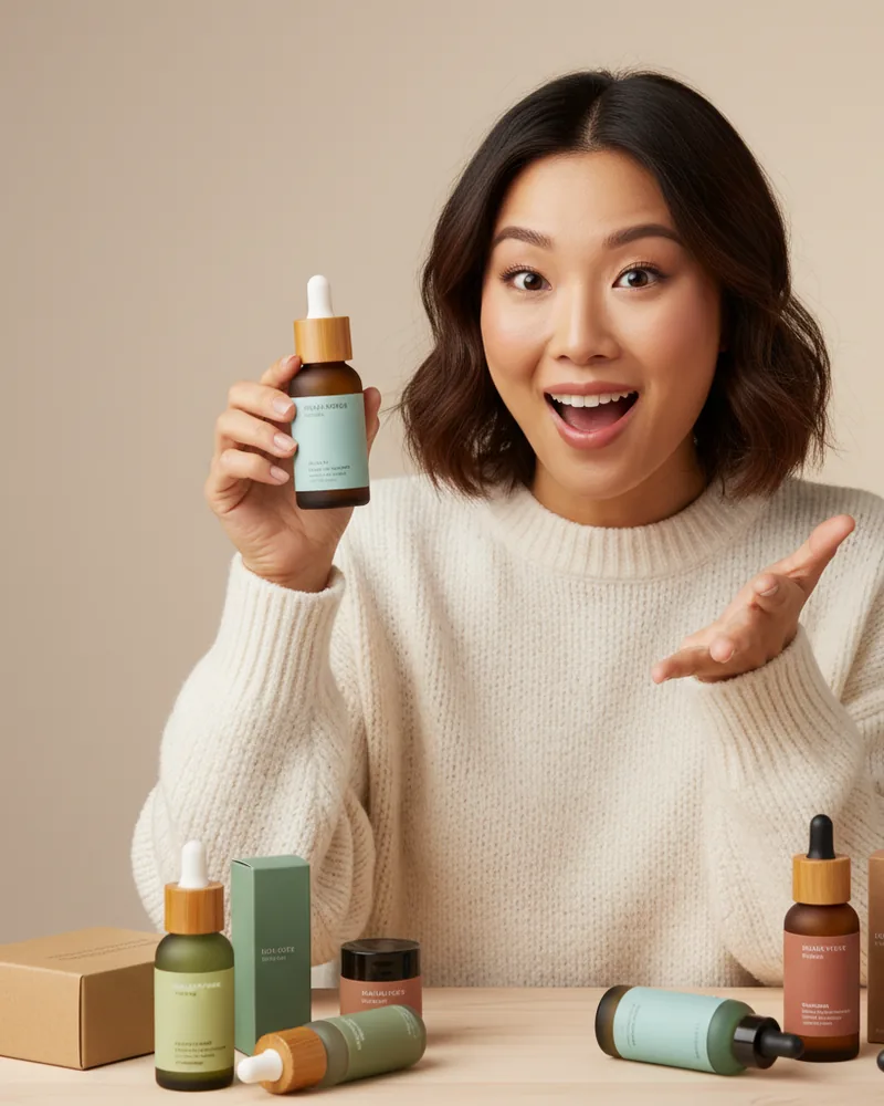 Beauty ad creative example 3: Indie brand. Big creator energy.