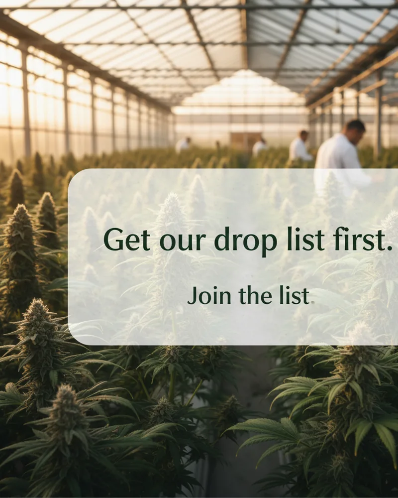 Cannabis ad creative example 2: Get our drop list first.