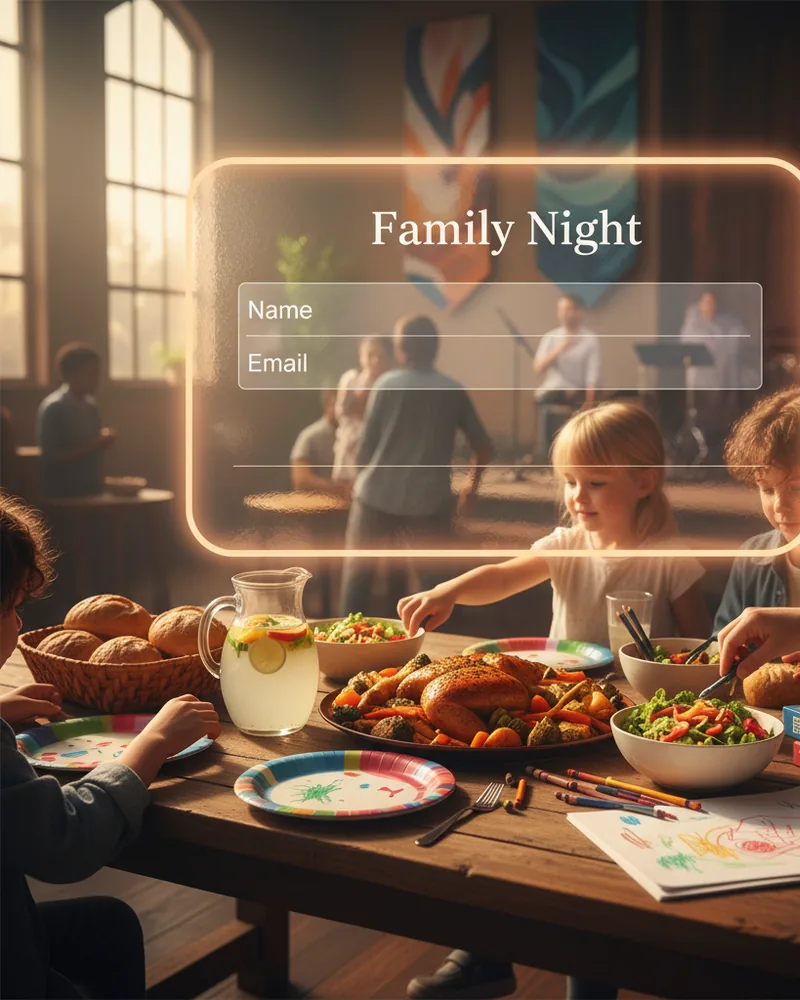 Churches ad creative example 2: Family night. Free dinner.