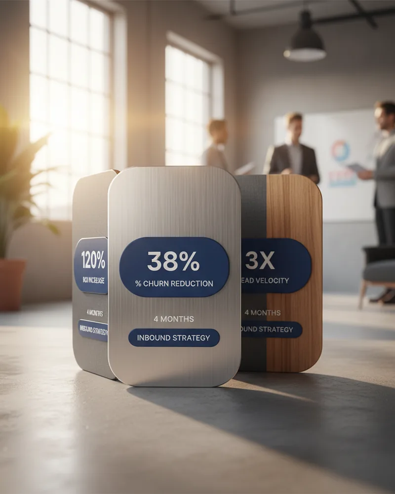 Consulting ad creative example 2: Why this team cut churn 38%.