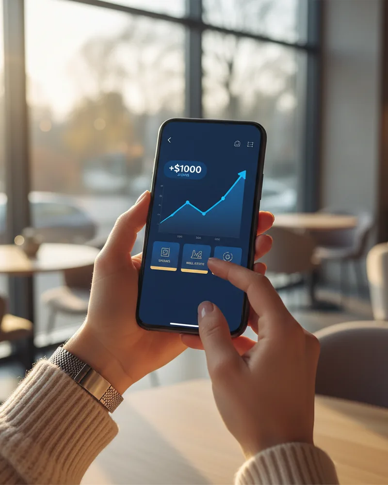 Finance ad creative example 2: First $1000 in 30 days.