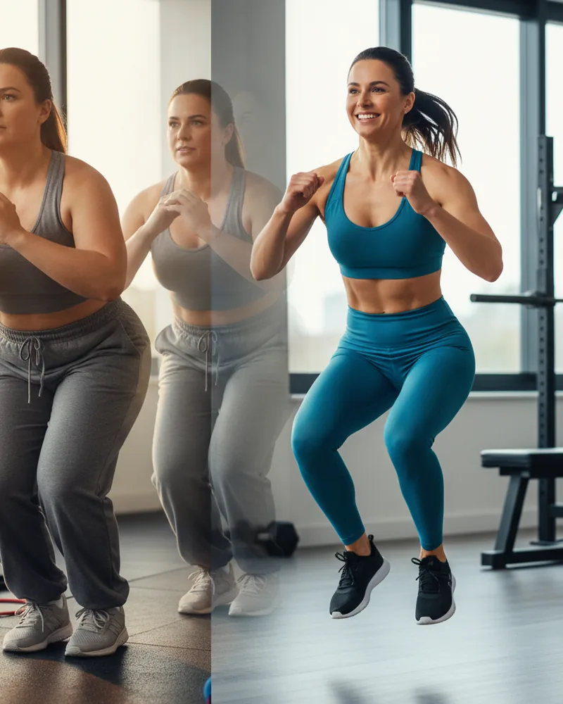 Fitness ad creative example 2: She lost 18 pounds doing this.