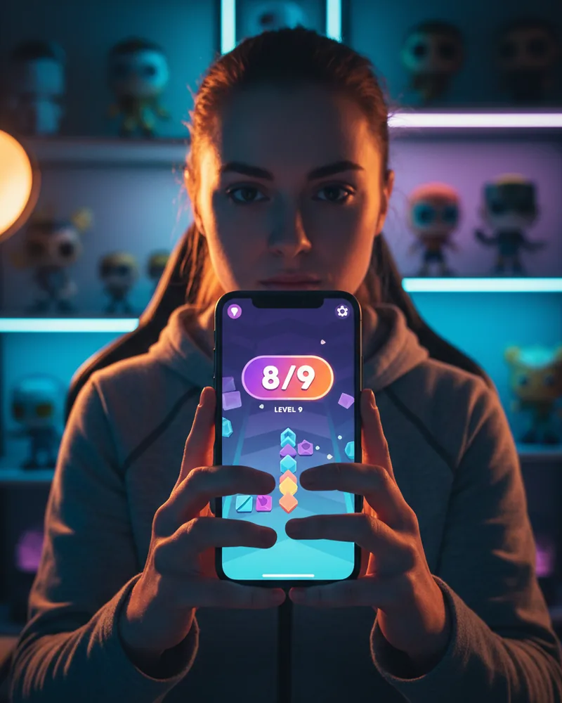 Gaming ad creative example 1: Beat level 9 if you can.