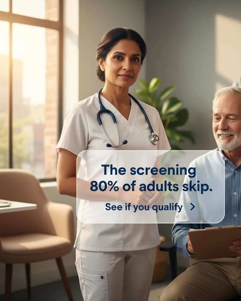 Healthcare ad creative example 3: The screening 80% of adults skip.
