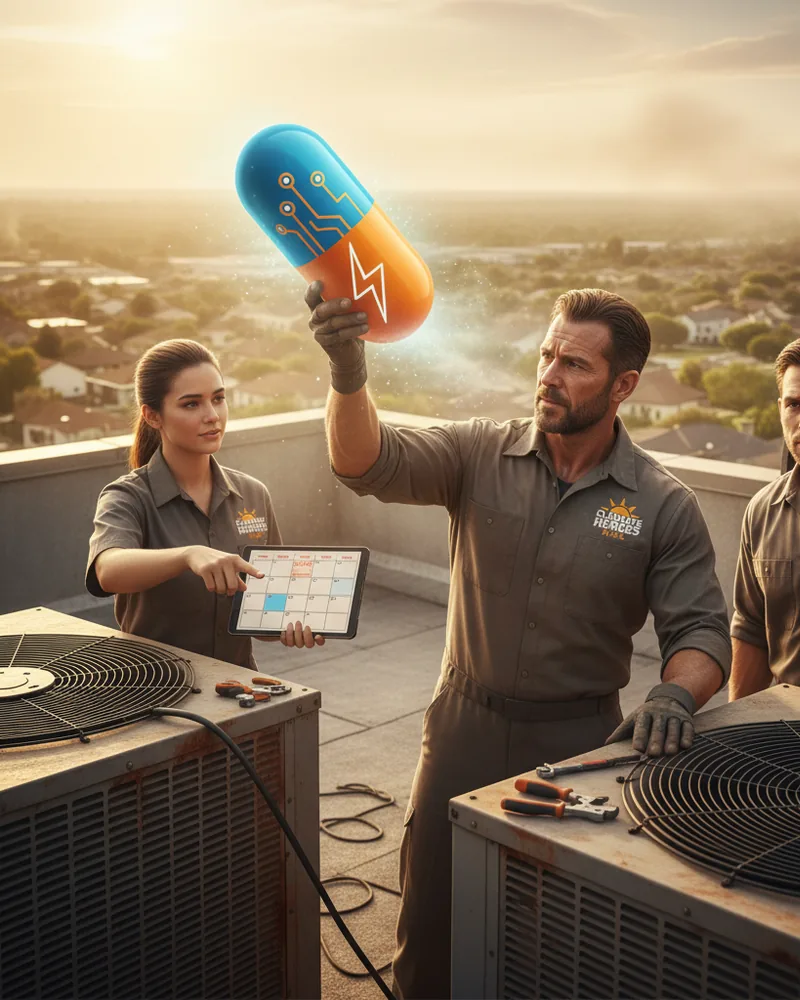 HVAC ad creative example 3: Beat the heat. Book this week.