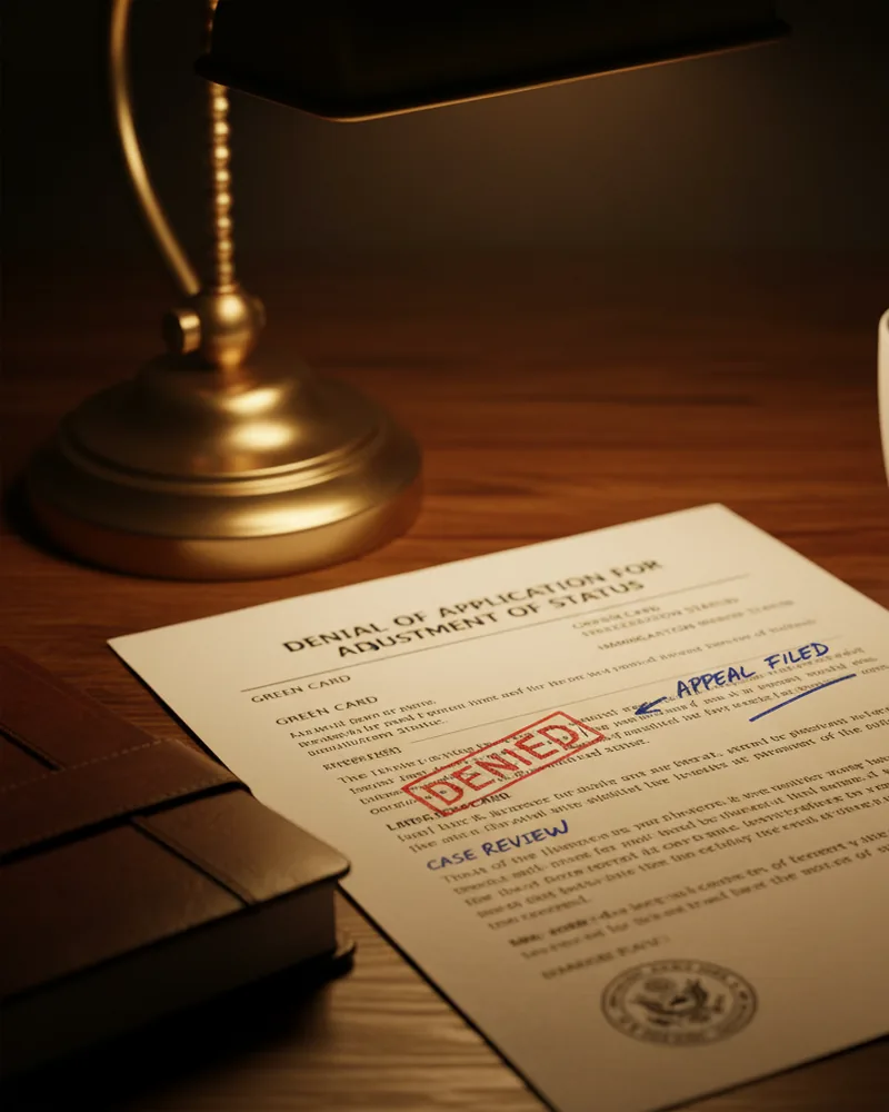 Law Firms ad creative example 3: Denied your green card? Read this.