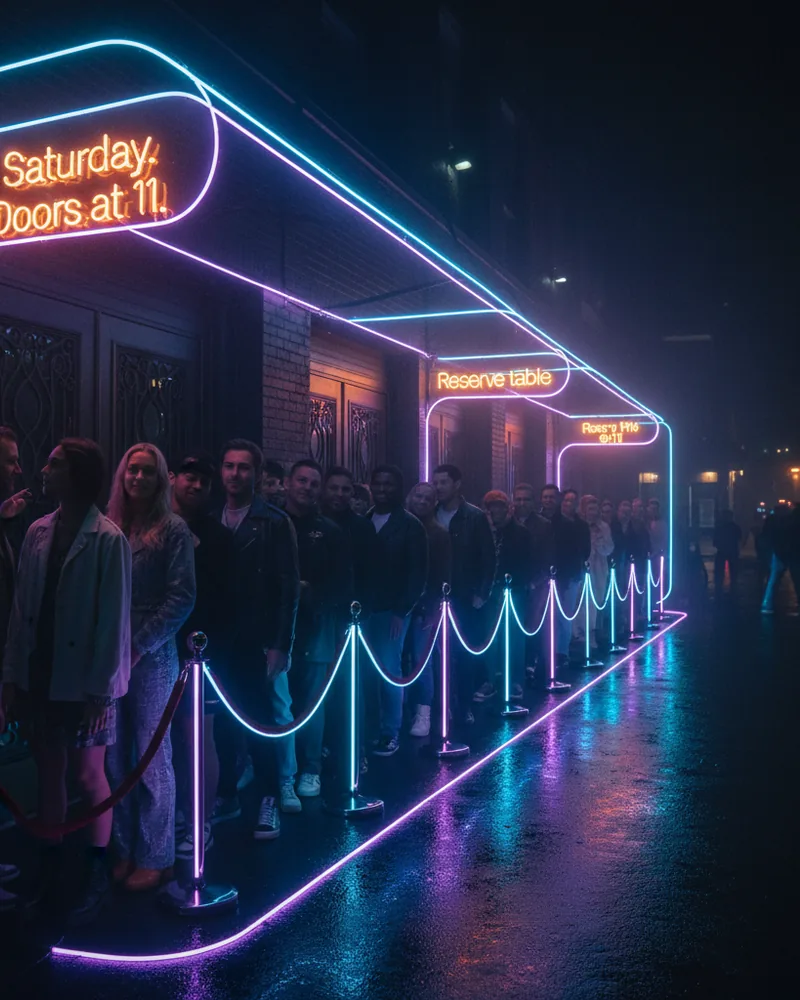 Nightlife ad creative example 1: Saturday. Doors at 11.