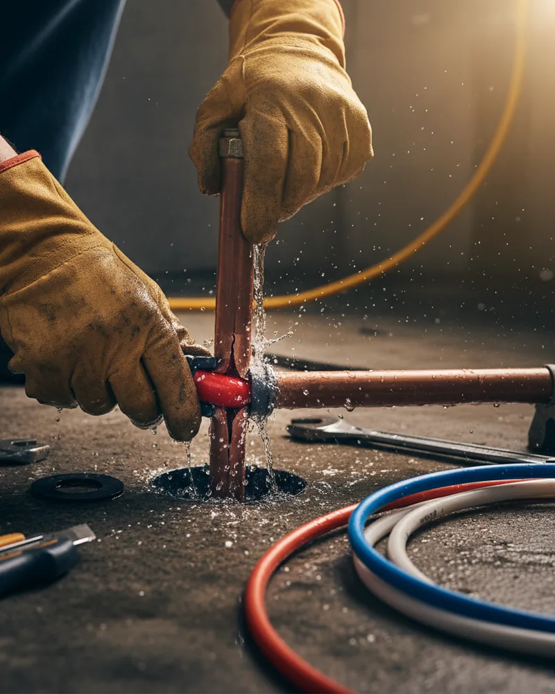 Plumbing ad creative example 1: Burst pipe? Same day. Local truck.