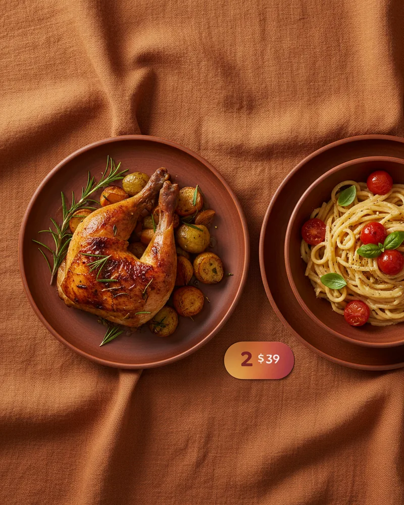 Restaurants ad creative example 3: Two for $39. Tonight only.