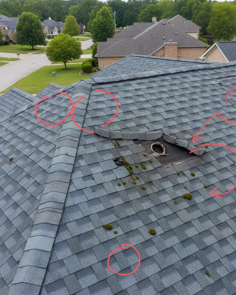 Roofing ad creative example 1: Storm last week? Free inspection.
