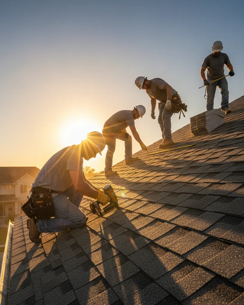 Roofing ad creative example 3: 30-year roof. Same crew.