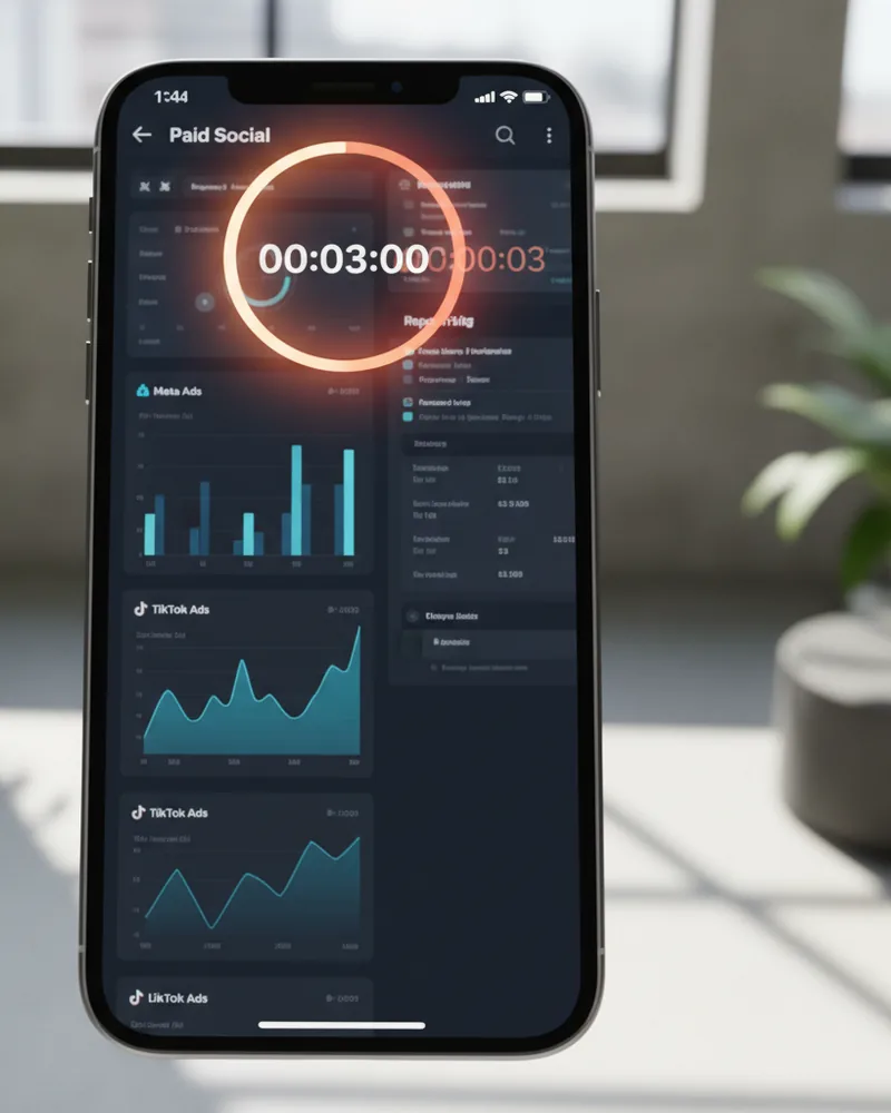 SaaS ad creative example 1: Cut your reporting from 3 hours to 3 minutes.
