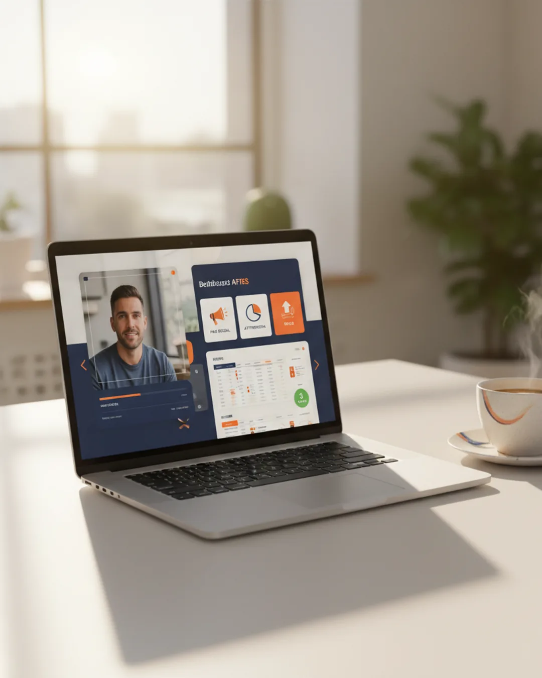 Three Coinis-generated SaaS demo ads on a developer desk