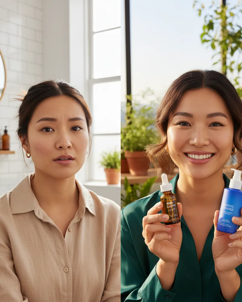 Skincare ad creative example 3: What I added to my routine.