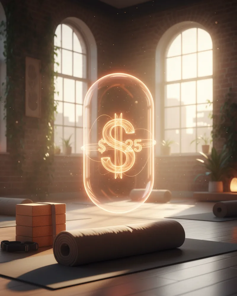 Yoga Studios ad creative example 1: Two weeks. Unlimited yoga. $25.