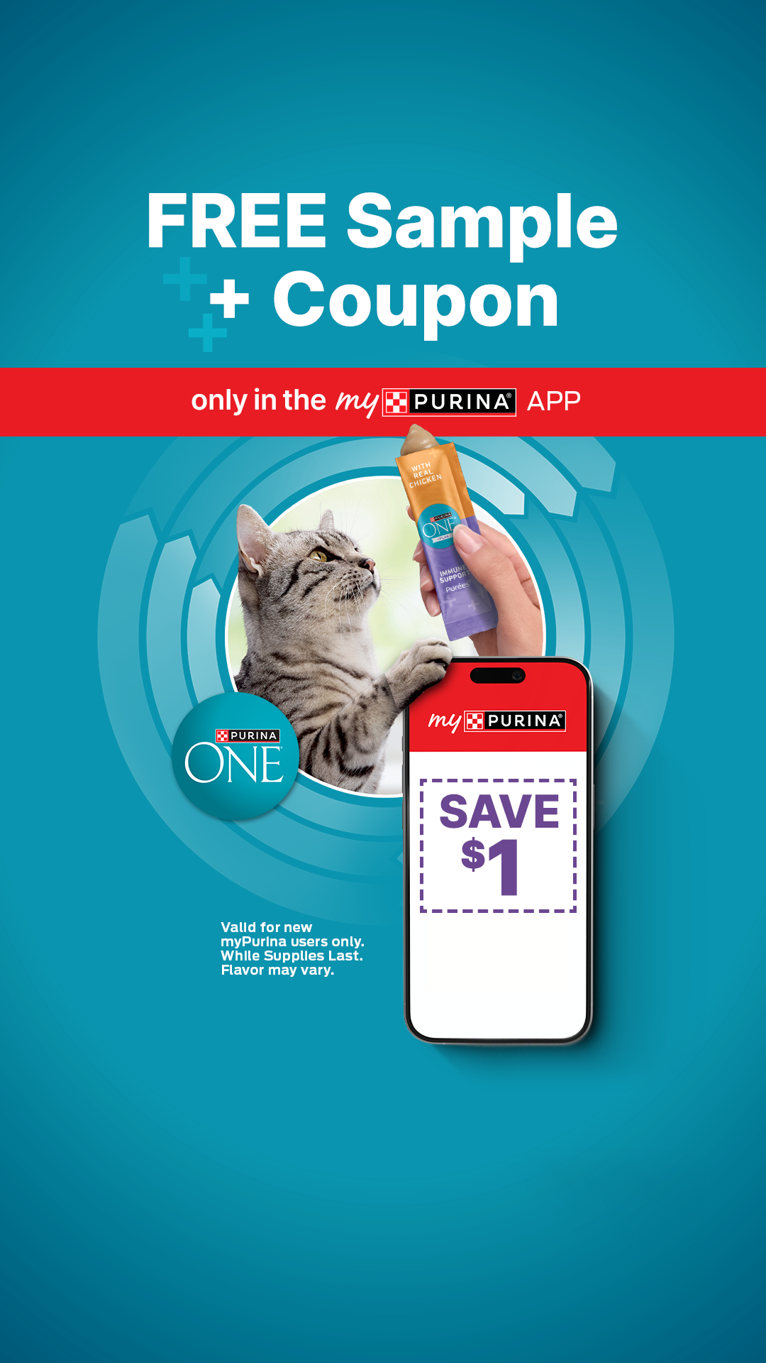 Pets Facebook ad example 11: Get a Sample + a Coupon!