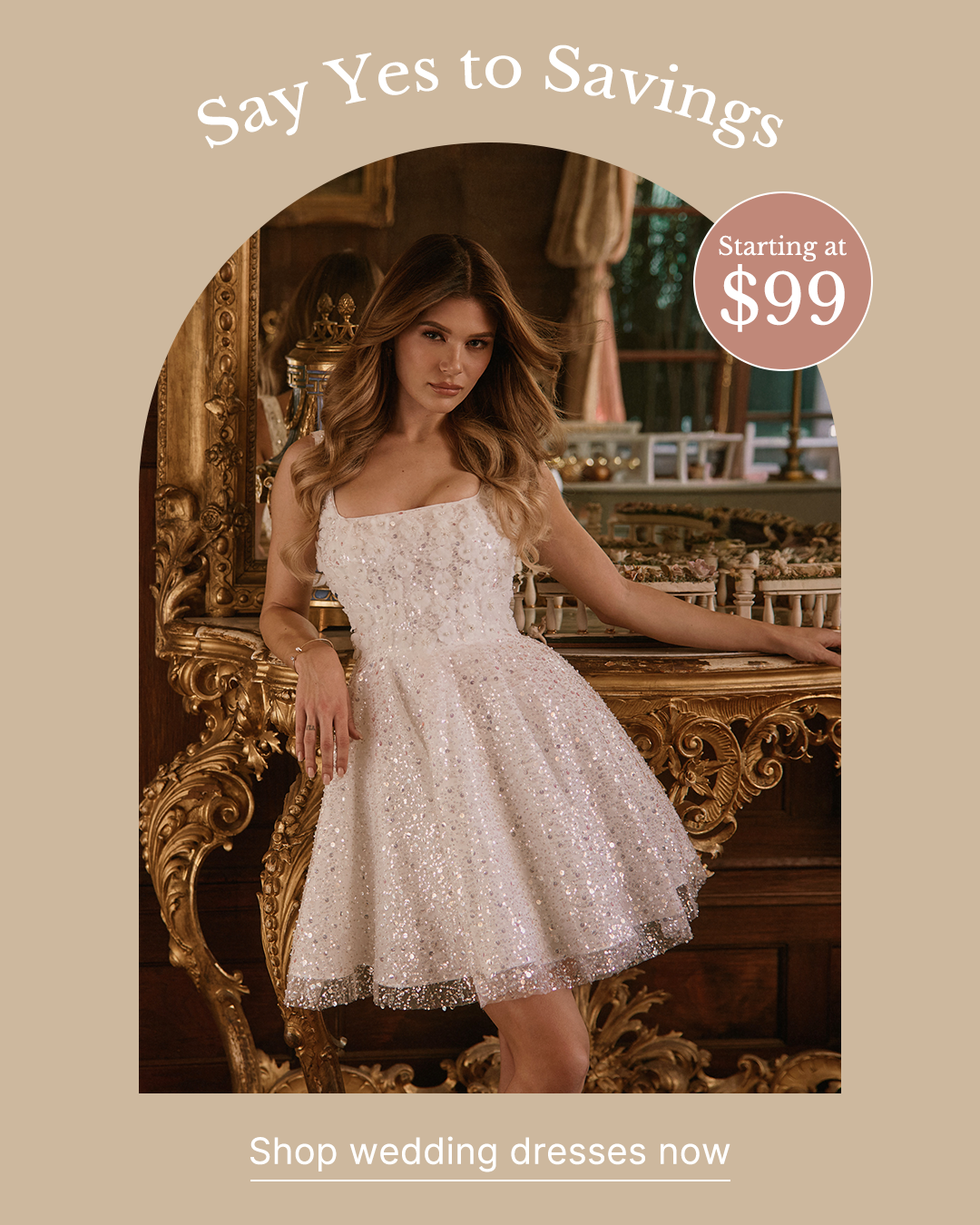 Weddings Facebook ad example 28: Say Yes to the Perfect Dress