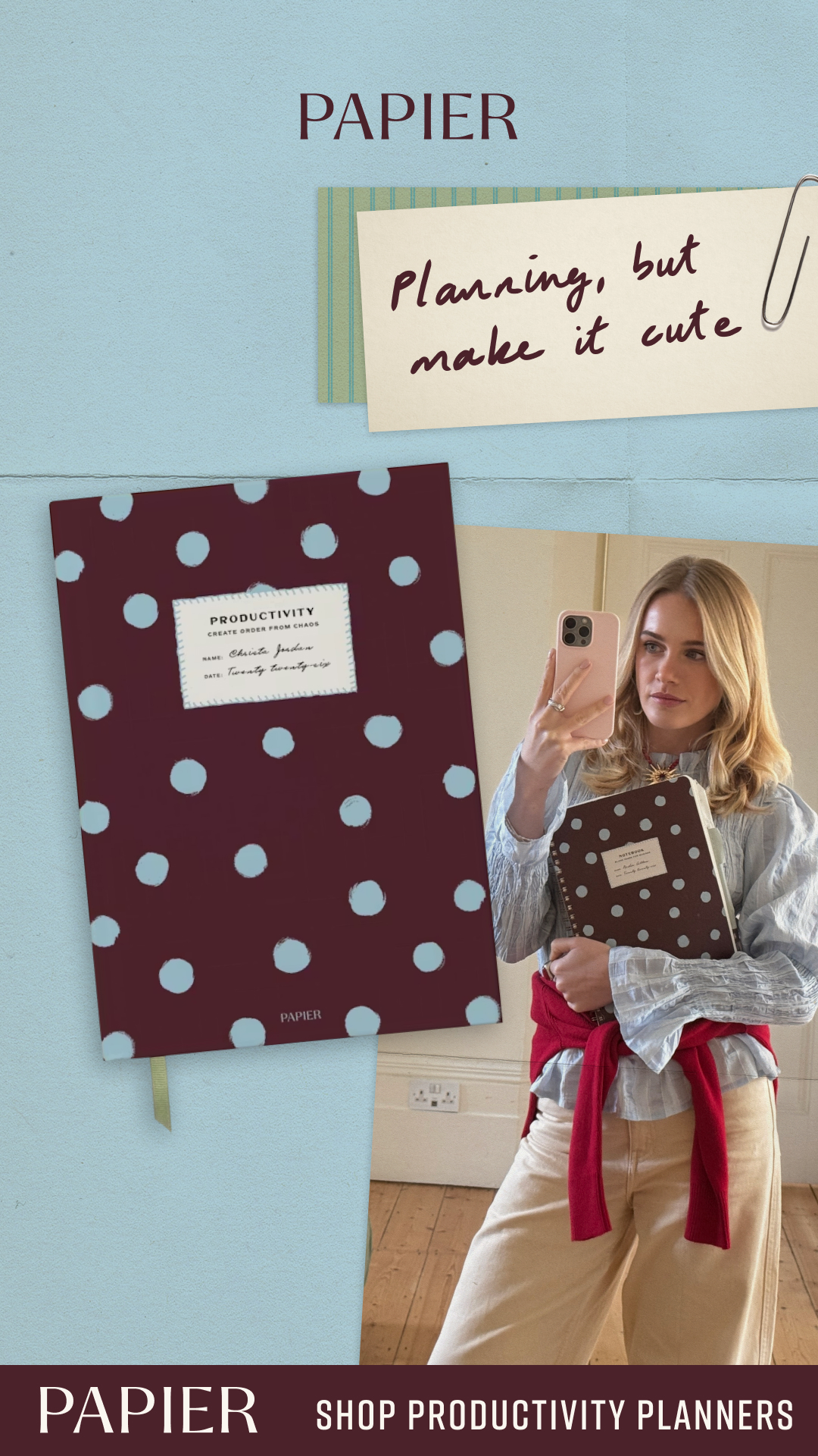 Weddings Facebook ad example 8: Shop Productivity Planners
