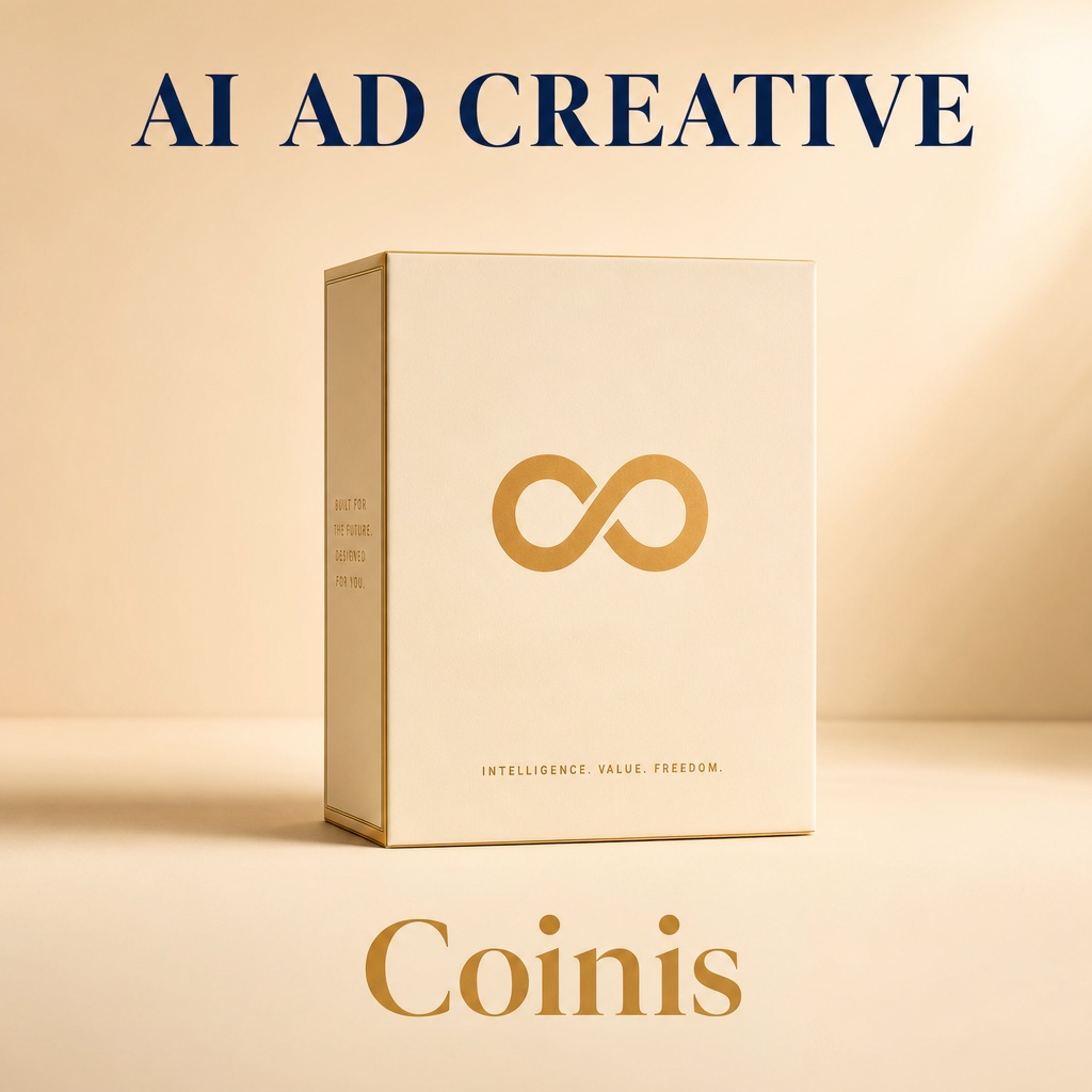 Branded poster. The Coinis wordmark, crisp.