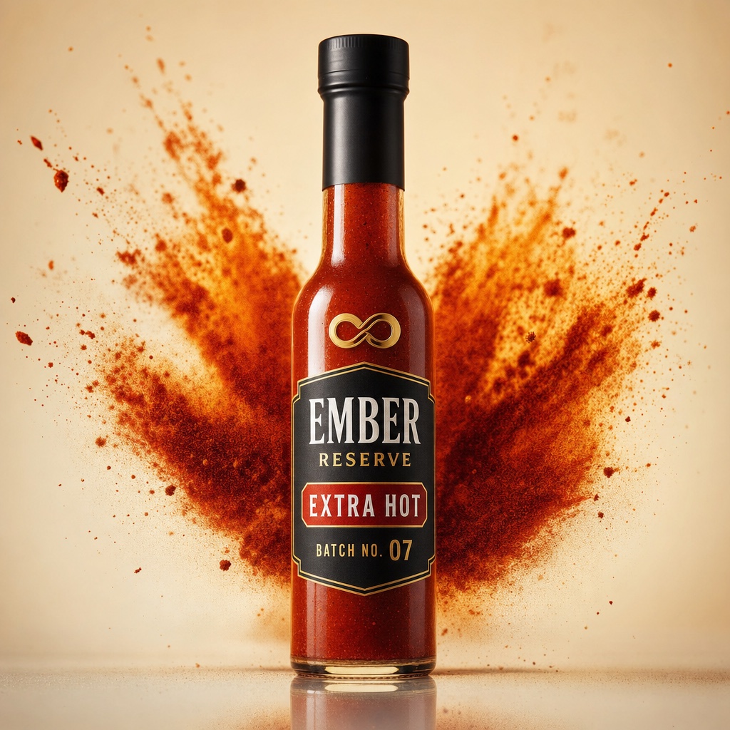 Hot sauce. Legible label.