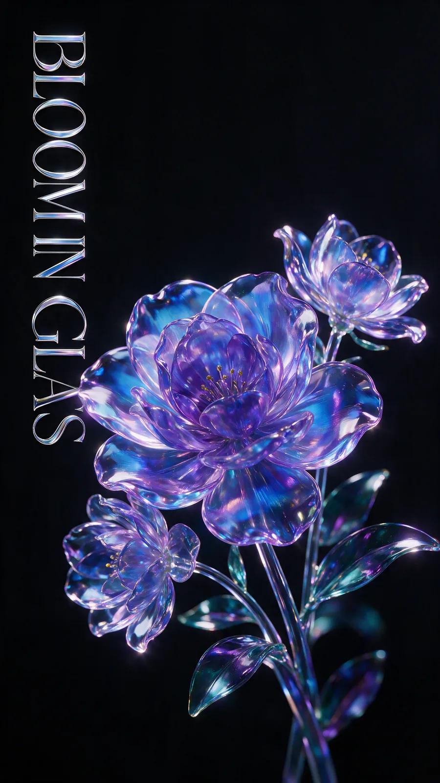 Seedream 5.0 Pro showcase: Glass-flowers poster