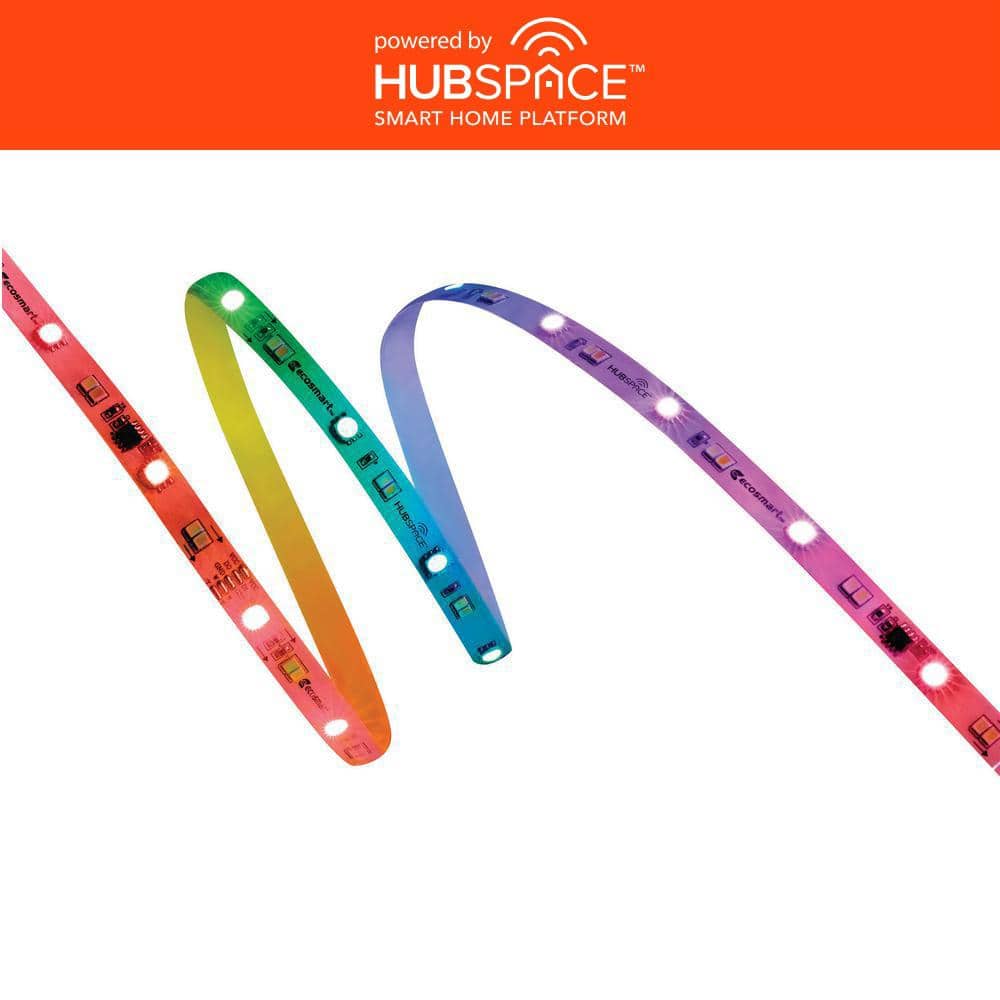 Home Facebook ad example 50: $69.98 32.8 ft. Smart RGBWIC Dynamic Color Changing Dimmable Plug-In LED Strip Light Powered by Hubspace
