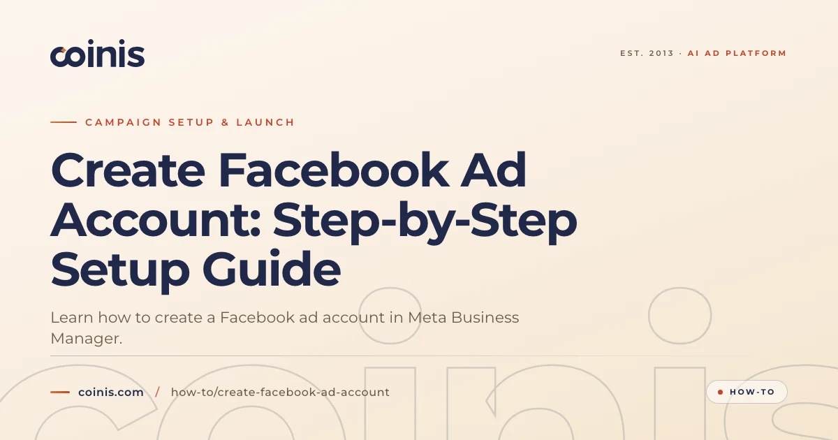 Create Facebook Ad Account | Coinis