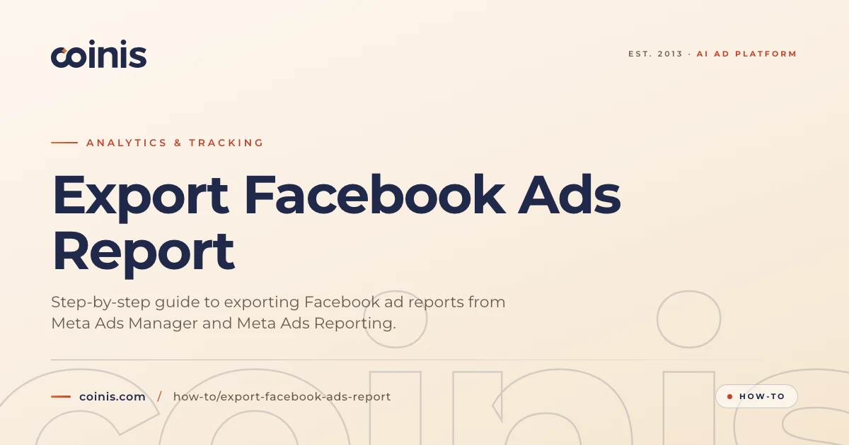 Export Facebook Ads Report | Coinis