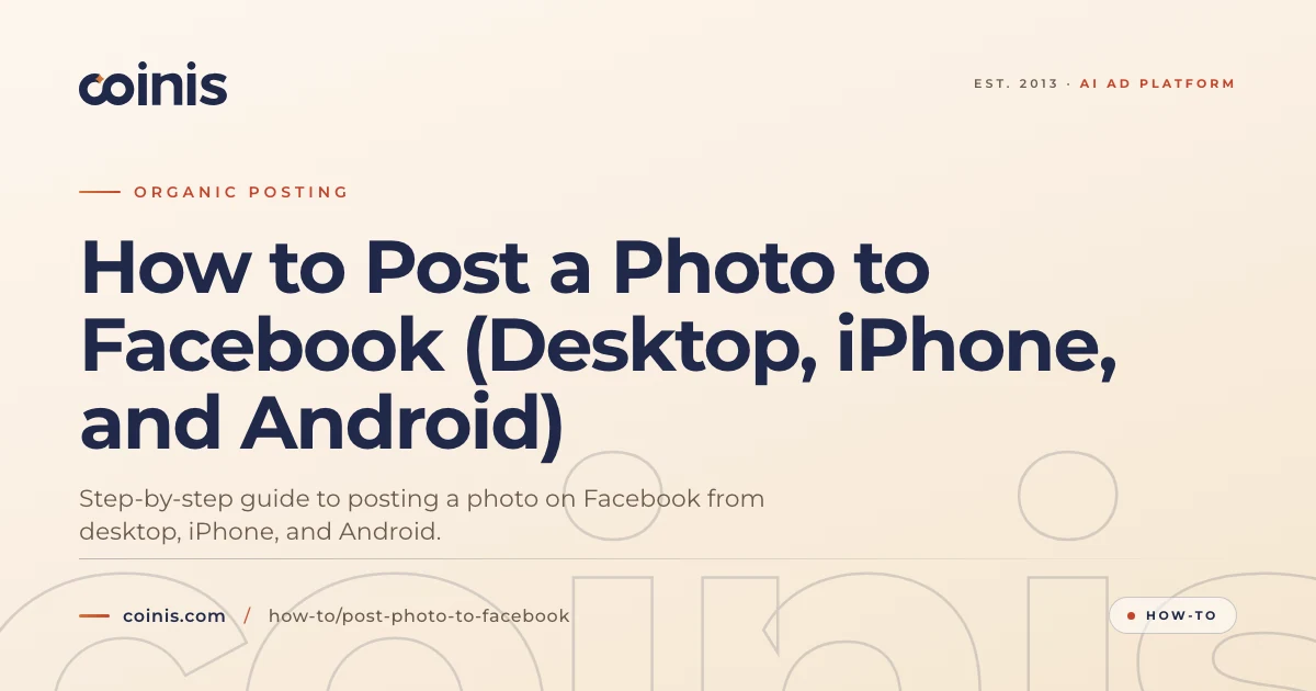 Photo Poste Facebook How to Post a Photo to Facebook (Desktop, iPhone, and Android) | Coinis