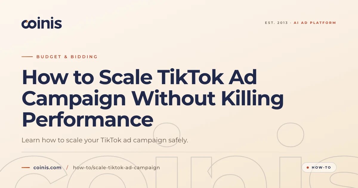 How to Scale TikTok Ad Campaign Without Killing Performance | Coinis