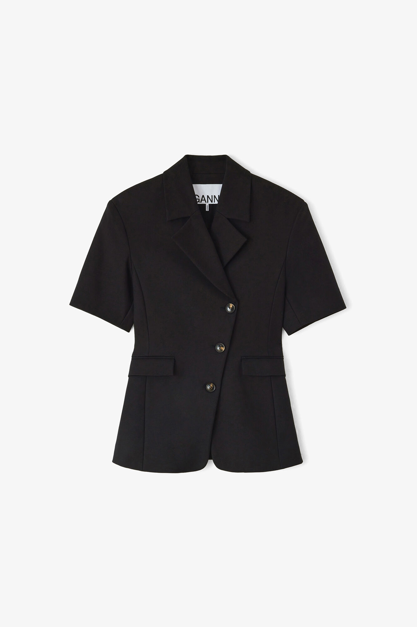 Fashion Facebook ad example 39: GANNI Black Blazer in Cotton Tailoring