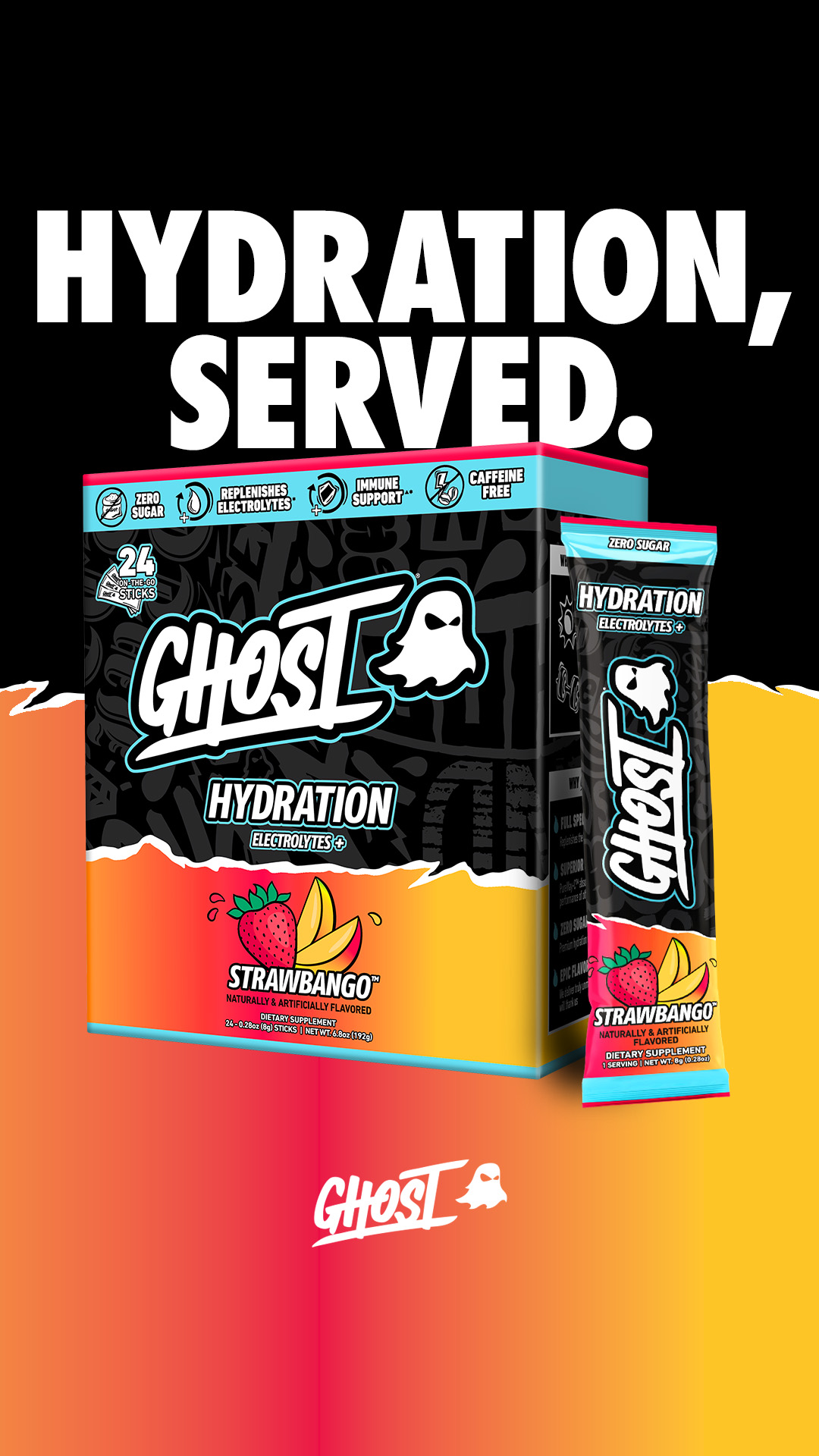 Supplements Facebook ad example 33: GHOST® HYDRATION STICKS