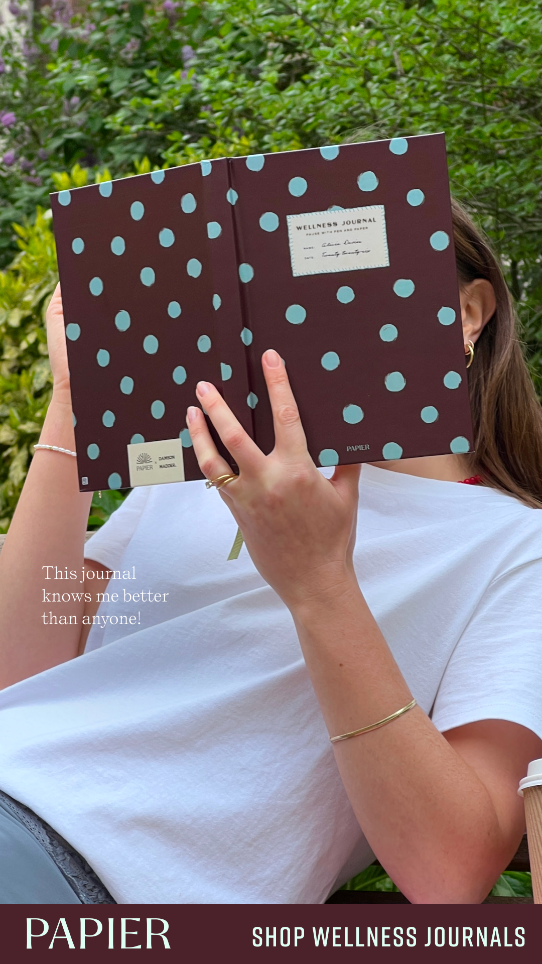 Weddings Facebook ad example 10: Shop wellness journals
